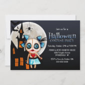 Spooky Voodoo Doll Halloween Costume Party Kaart (Voorkant)