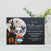 Spooky Voodoo Doll Halloween Costume Party Kaart (Staand voorkant)