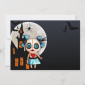 Spooky Voodoo Doll Halloween Costume Party Kaart (Achterkant)