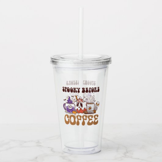 Spooky voor koffie acryl drinkbeker (Voorkant)