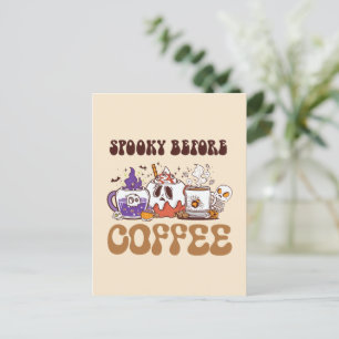 Spooky voor koffie briefkaart