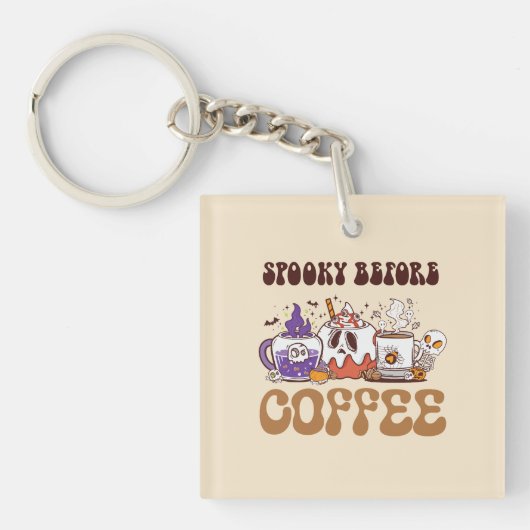 Spooky voor koffie sleutelhanger (Voorkant)