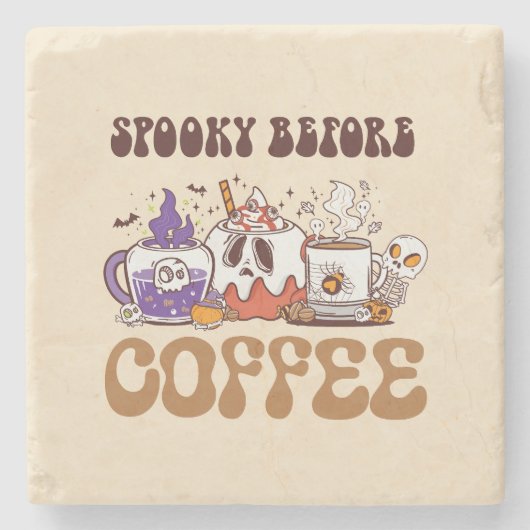 Spooky voor koffie stenen onderzetter (Voorkant)