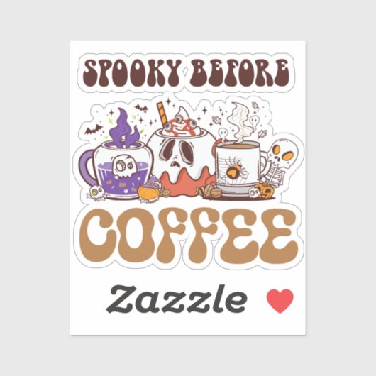 Spooky voor koffie sticker (Vel)
