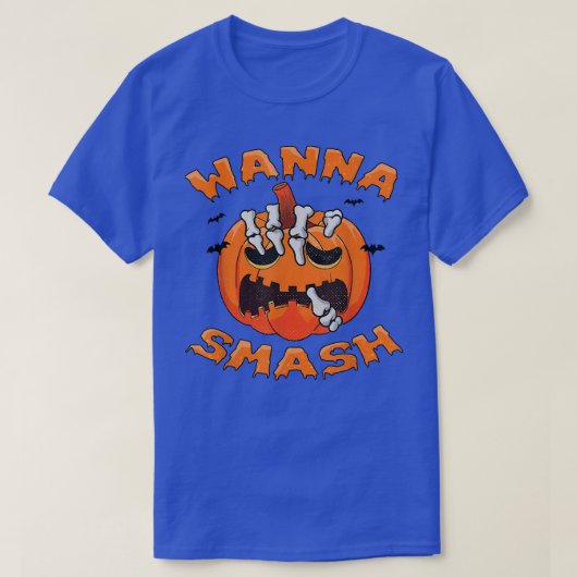 Spooky Wanna Smash Pumpkin Skeleton outfit for Hal T-shirt (Design voorkant)