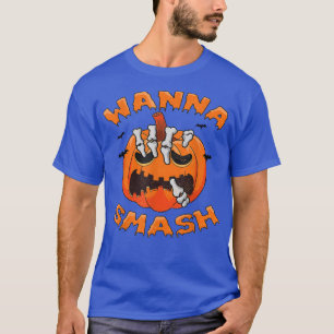 Spooky Wanna Smash Pumpkin Skeleton outfit for Hal T-shirt