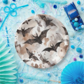 Spooky Waterverf Bats Halloween Papieren Bordje (Feest)