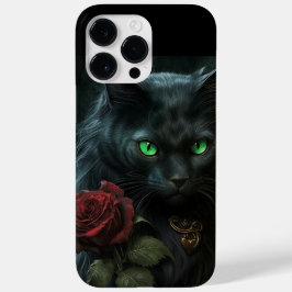 SPOOKY WATERVERF BLACK CAT MET ÉÉN RODE ROSE ROSE Case-Mate iPhone 14 PRO MAX HOESJE
