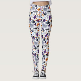 Spooky Waterverf Halloween Patroon Leggings