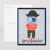 Spooky Waterverf Halloween Pirate Briefkaart (Voorkant / Achterkant)