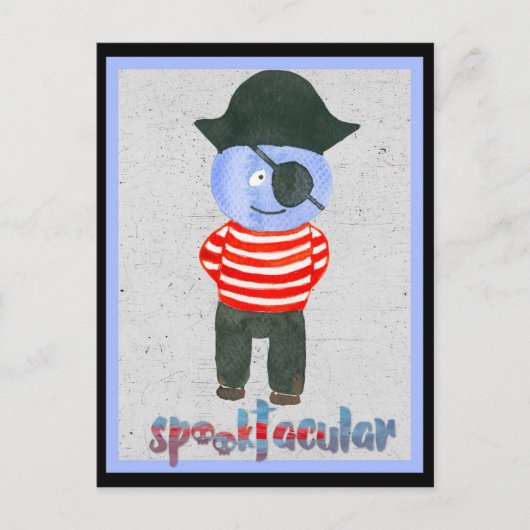 Spooky Waterverf Halloween Pirate Briefkaart (Voorkant)