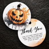 Spooky waterverf Jack-o-Lantern Halloween Bedankjes Labels