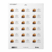 Spooky waterverf Jack-o-Lantern retouradres Etiket (Full Sheet)