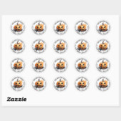Spooky waterverf Jack-o-Lantern retouradres Ronde Sticker (Vel)