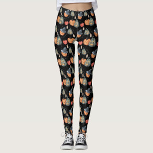 Spooky Waterverf pompoenen Leggings