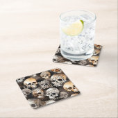 Spooky Waterverf schedels Halloween Monogram Kartonnen Onderzetters (Insitu)