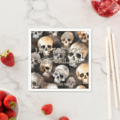 Spooky Waterverf Skulls Halloween Servet (Insitu)