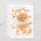 Spooky waterverf van Halloween-partij Feestdagenkaart (Voorkant)