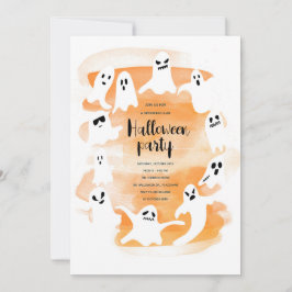 Spooky waterverf van Halloween-partij Feestdagenkaart