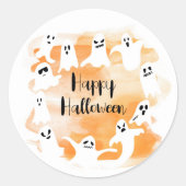 Spooky waterverf van Halloween-partij Ronde Sticker (Voorkant)