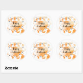 Spooky waterverf van Halloween-partij Ronde Sticker (Vel)