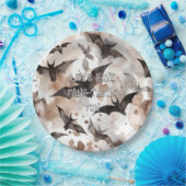 Spooky Waterverf vleermuizen Halloween Fang-Tastic Papieren Bordje (Feest)