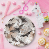 Spooky Waterverf vleermuizen Halloween Fang-Tastic Papieren Bordje (Feest)