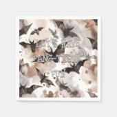 Spooky Waterverf vleermuizen Halloween Fang-Tastic Servet (Voorkant)