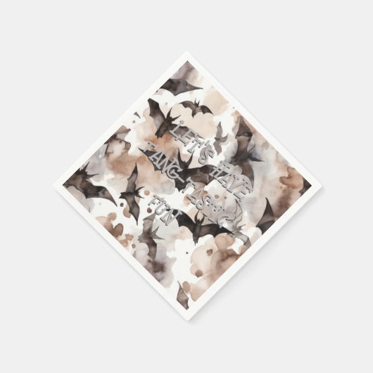 Spooky Waterverf vleermuizen Halloween Fang-Tastic Servet (Hoek)