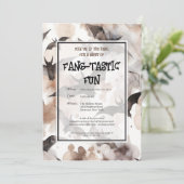 Spooky Waterverf vleermuizen Halloween Party Kaart (Staand voorkant)