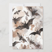 Spooky Waterverf vleermuizen Halloween Party Kaart (Achterkant)