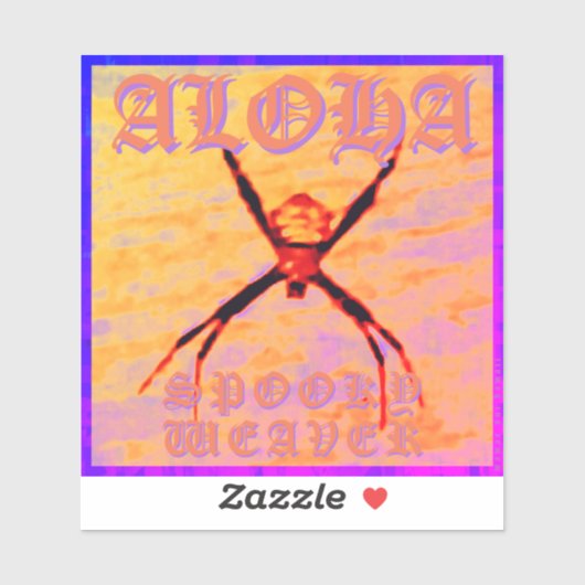 Spooky Weaver (geel), flexibele foto Sticker (Vel)