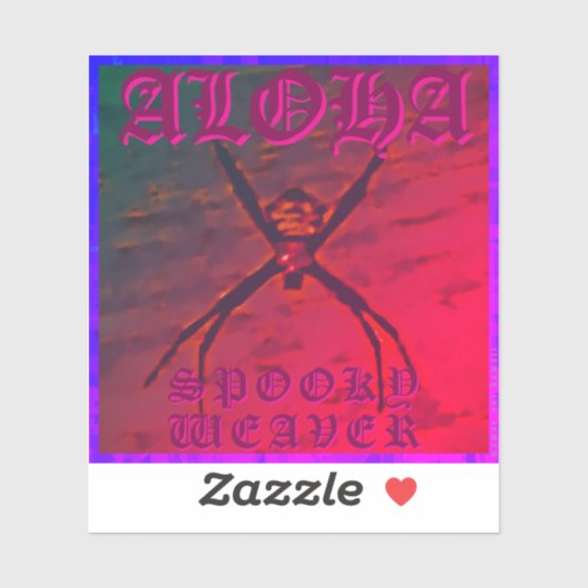 Spooky Weaver (sinaasappel), flexibele foto Sticker (Vel)