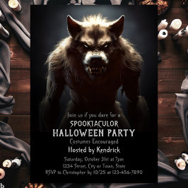 Spooky weerwolf Halloween kostuum feest Kaart