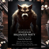 Spooky weerwolf Halloween kostuum feest Kaart