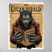 Spooky weerwolf  Halloween krantenstijl Poster (Voorkant)
