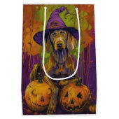 Spooky Weimaraner hond Halloween heks en pompoen Medium Cadeauzakje (Achterkant)