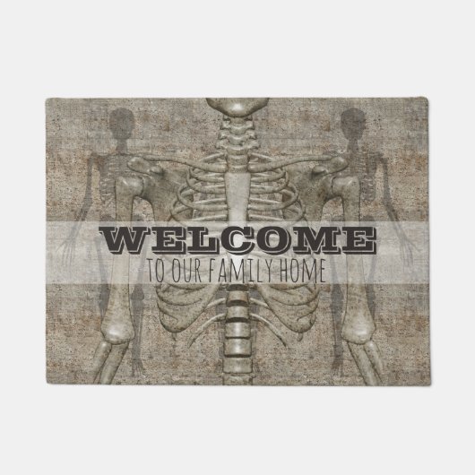 Spooky Welkom griezelig skelet Halloween deurmat (Voorkant)