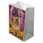 Spooky Wheaten Terrier Hond Halloween Heksenpompoe Medium Cadeauzakje (Achterkant Gekanteld)