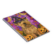 Spooky Wheaten Terrier Hond Halloween Heksenpompoe Notitieboek (Rechterzijde)