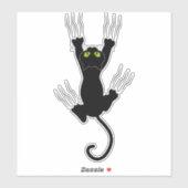 Spooky Whiskers Halloween Black Cat Sticker (Vel)