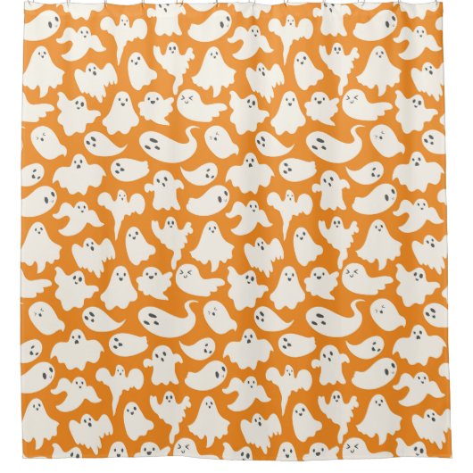 Spooky White Ghost Halloween Douchegordijn (Voorkant)