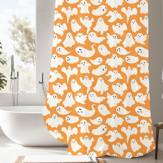 Spooky White Ghost Halloween Douchegordijn
