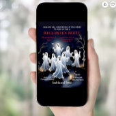 Spooky White Ghosts op het Halloweenfeest op het k Kaart