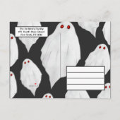 Spooky White Ghosts Waterverf Halloween Party Uitnodiging Briefkaart (Achterkant)