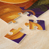 Spooky Wirefox Terrier Hond Halloween Heksenpompoe Legpuzzel (Zijkant)