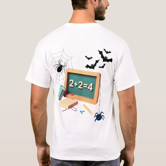 Spooky Wiskunde Teacher T-shirt (Achterkant)