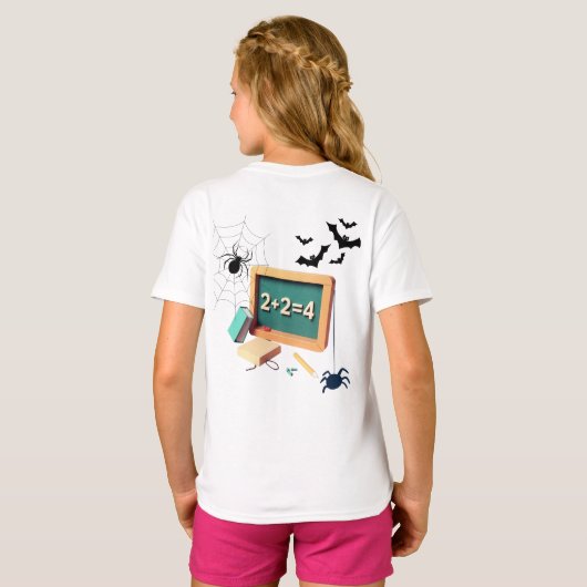 Spooky Wiskunde Teacher T-shirt (Achterkant volledig)