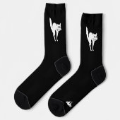 Spooky wit zwart kat leuk schattig modern Hallowee Sokken (Links)