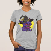 Spooky Witch Bat Cartoon T-shirt (Voorkant)